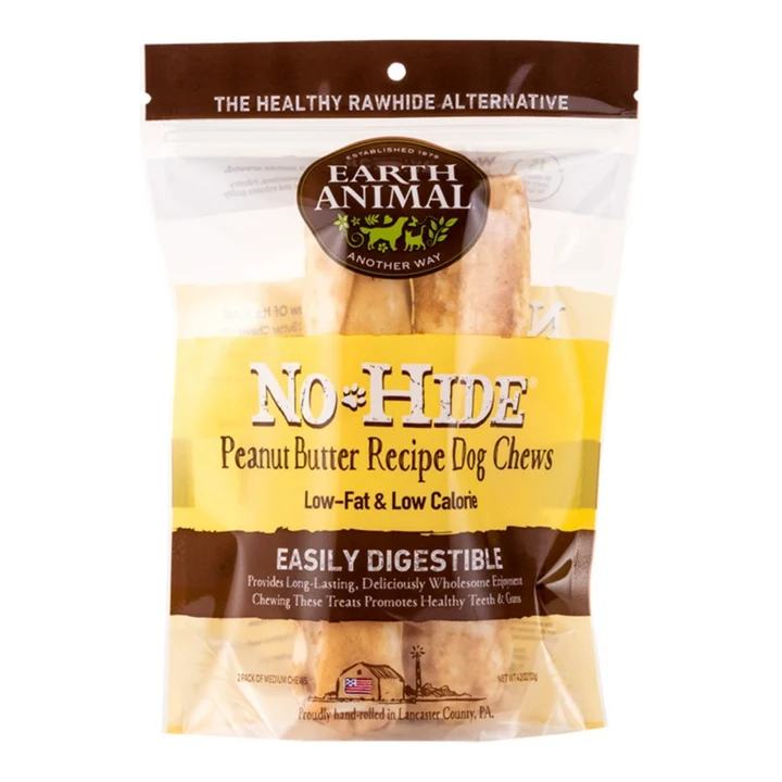 Earth Animal No Hide Chews Peanut Butter Medium (2 Pack) (Pack of 2)