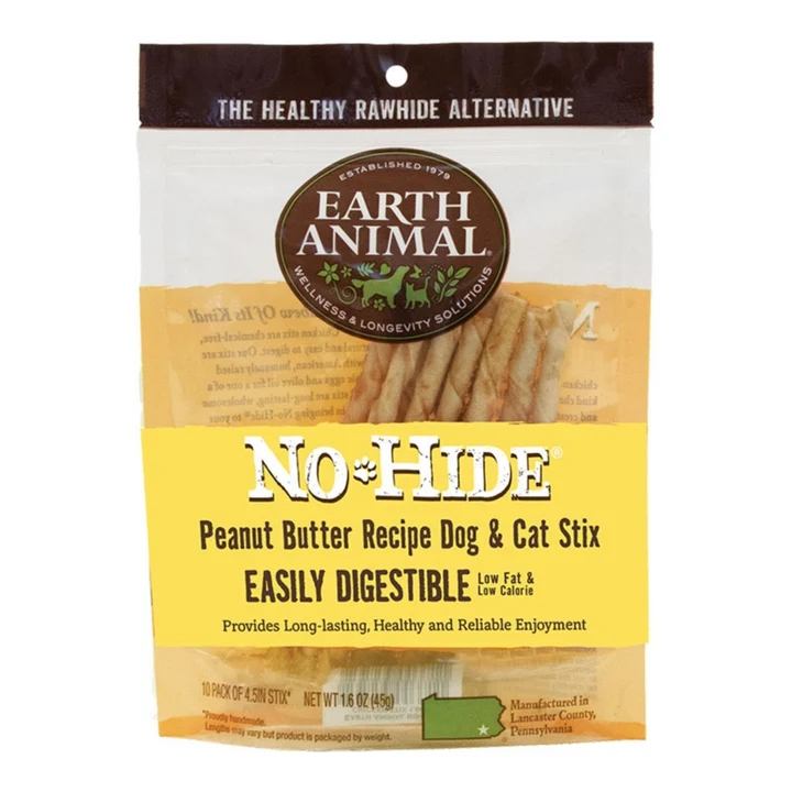 Earth Animal Nohide Peanut Butter Stix 10 Pk (Pack of 2)