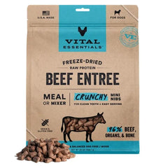 Vital Essentials Dog Freeze-Dried Raw Grain Free Beef Entree Mini Nibs 25oz.