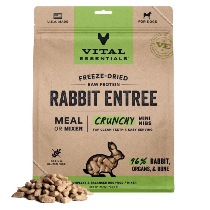 Vital Essentials Dog Freeze-Dried Mini Nibs Rabbit 25oz.