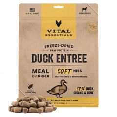 Vital Essentials Dog Freeze-Dried Raw Grain Free Duck Entree & Mixer Soft Nibs 14oz.