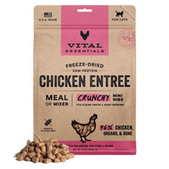 Vital Essentials Cat Freeze-Dried Raw Grain Free Chicken Entree Mini Nibs 12oz.