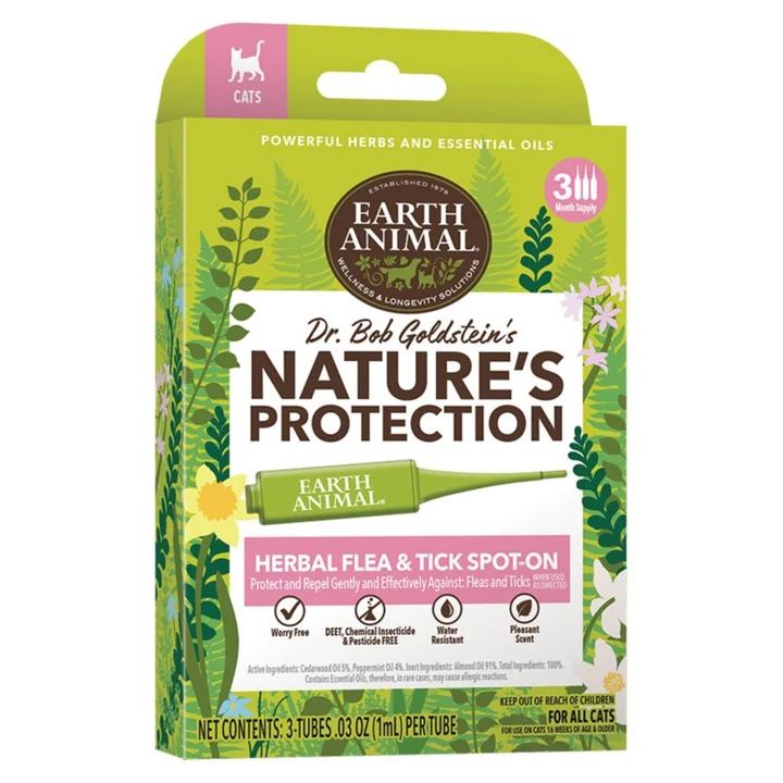 Earth Animal Cat Apothecary Natural Flea & Tick Herbal Spot - On For Cats & Kittens (Pack of 2)
