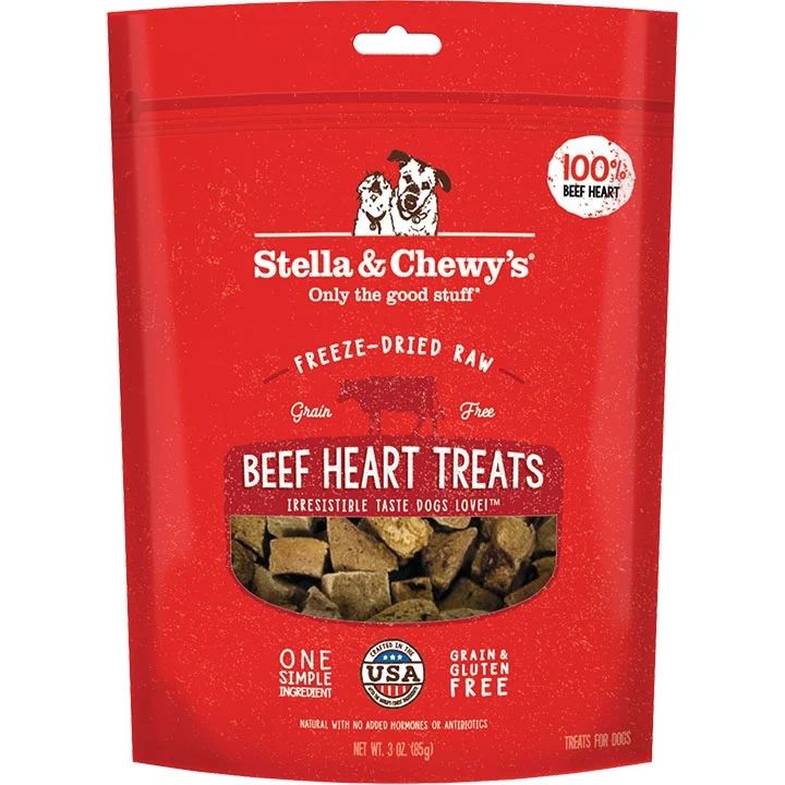 Stella And Chewys Dog Freeze-Dried Treat Beef Heart 3oz. (Pack of 2)