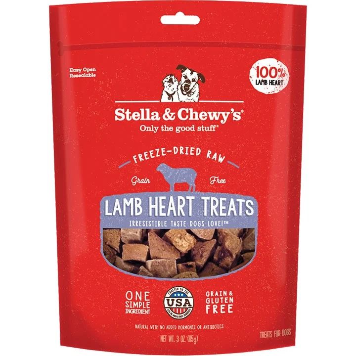 Stella And Chewys Dog Freeze-Dried Treat Lamb Heart 3oz. (Pack of 2)