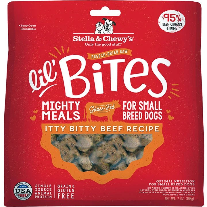 Stella And Chewys Dog Freeze-Dried Lil Bites Itty Bitty Beef 7 oz. (Pack of 2)