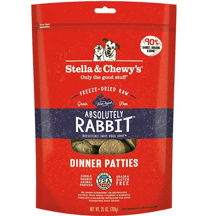 Stella And Chewys Dog Freeze-Dried Dinner Patties Rabbit 25 oz.