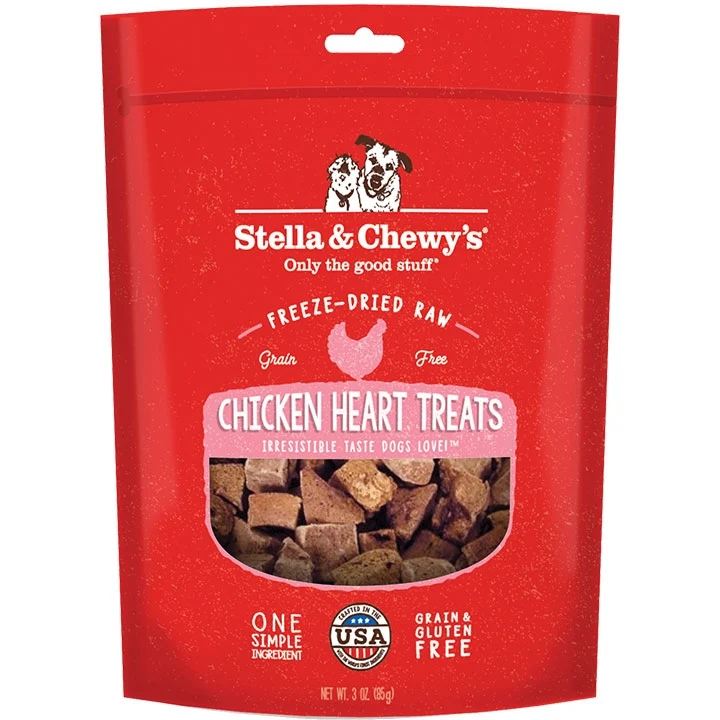 Stella And Chewys Dog Freeze-Dried Treat Chicken Hearts 3oz. (Pack of 2)