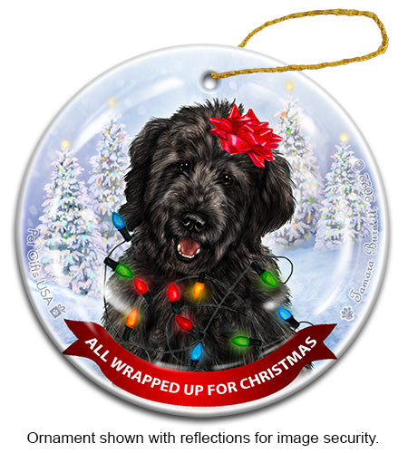 Goldendoodle Black All Wrapped Up Ornament