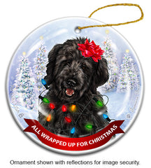 Goldendoodle Black All Wrapped Up Ornament