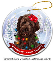 Goldendoodle Chocolate All Wrapped Up Ornament