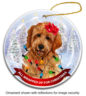 Goldendoodle All Wrapped Up Ornament