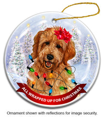Goldendoodle All Wrapped Up Ornament
