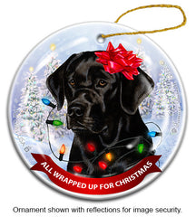Labrador Black (English) All Wrapped Up Ornament