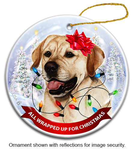 Labrador Yellow (English) All Wrapped Up Ornament