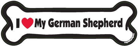 I Love My German Shepherd - Bone Magnet