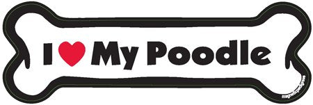 I Love My Poodle - Bone Magnet