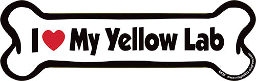 I Love My Yellow Lab - Bone Magnet