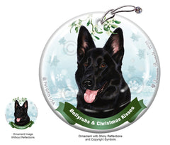 German Shepherd Black Bellyrubs and Christmas Kisses Ornament