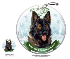 German Shepherd Brown Plush Bellyrubs and Christmas Kisses Ornament