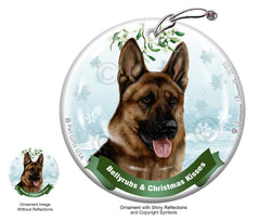 German Shepherd Red Sable Bellyrubs and Christmas Kisses Ornament