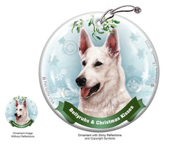 German Shepherd White Bellyrubs and Christmas Kisses Ornament