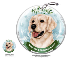 Golden Retriever White Bellyrubs and Christmas Kisses Ornament