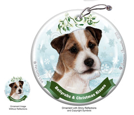 Jack Russell Wire Hair Tri-Color Bellyrubs and Christmas Kisses Ornament