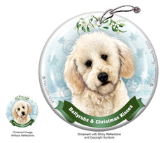 Labradoodle White Bellyrubs and Christmas Kisses Ornament