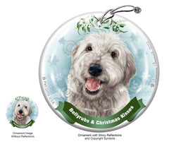 Labradoodle Grey Shaggy Cut Bellyrubs and Christmas Kisses Ornament
