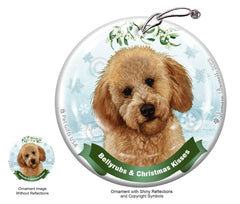 Labradoodle Yellow Bellyrubs and Christmas Kisses Ornament