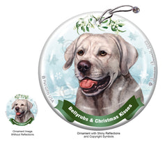 Labrador Retriever English Silver Bellyrubs and Christmas Kisses Ornament