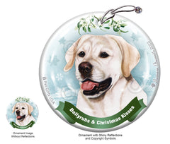 Labrador Retriever English White Bellyrubs and Christmas Kisses Ornament