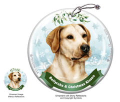 Labrador Retriever American Yellow Bellyrubs and Christmas Kisses Ornament