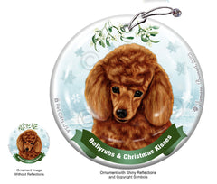 Poodle Red Bellyrubs and Christmas Kisses Ornament