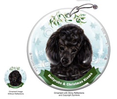 Poodle Black Bellyrubs and Christmas Kisses Ornament