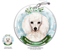 Poodle White Bellyrubs and Christmas Kisses Ornament