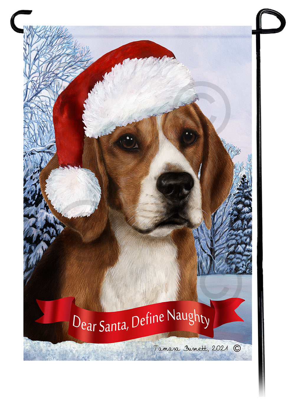 Beagle Dear Santa, Define Naughty - Garden Flag