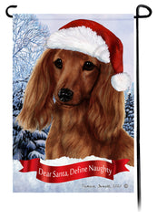 Dachshund LH Red Dear Santa, Define Naughty - Garden Flag