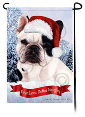 French Bulldog White & Black Dear Santa, Define Naughty - Garden Flag