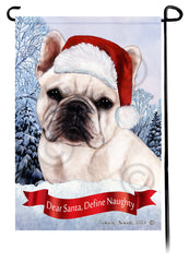 French Bulldog White Dear Santa, Define Naughty - Garden Flag