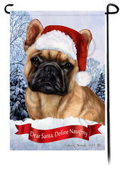 French Bulldog Fawn Dear Santa, Define Naughty - Garden Flag