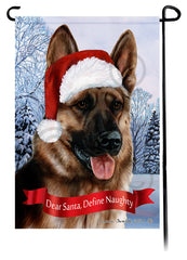 German Shepherd Fawn Sable Dear Santa, Define Naughty - Garden Flag