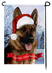 German Shepherd Red Sable Dear Santa, Define Naughty - Garden Flag