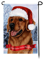 Golden Retriever Red Dear Santa, Define Naughty - Garden Flag