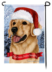 Golden Retriever Dear Santa, Define Naughty - Garden Flag