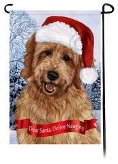 Goldendoodle Red Dear Santa, Define Naughty - Garden Flag
