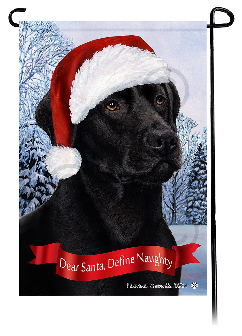 Labrador Black American Dear Santa, Define Naughty - Garden Flag