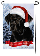 Labrador Black English Dear Santa, Define Naughty - Garden Flag