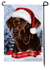 Labrador Chocolate English Dear Santa, Define Naughty - Garden Flag
